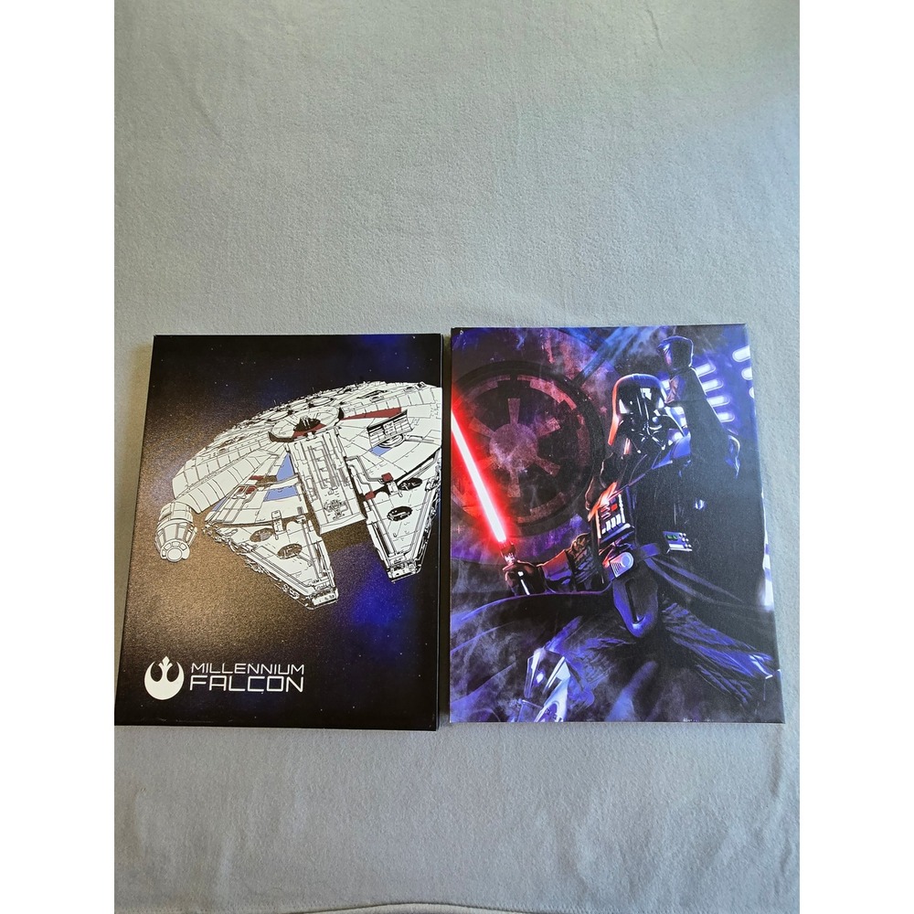 Artissimo‎ Star Wars Canvas Wall Art Set 2pc 15x19 Darth Vader Millennium Falcon
